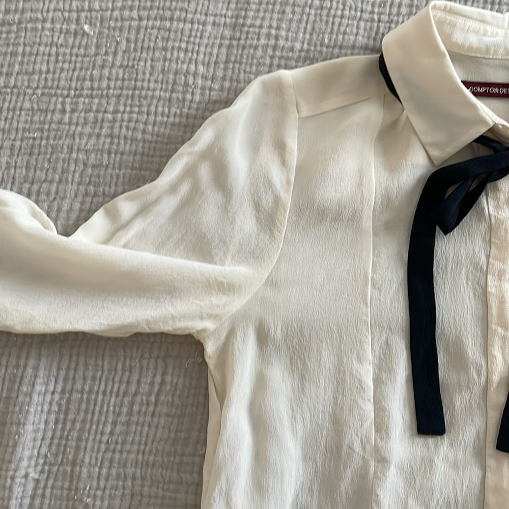 Comptoir des Cotonniers cream silk blouse XS - Picture 4 of 7